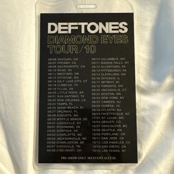 Deftones Diamond Eyes Tour Laminate